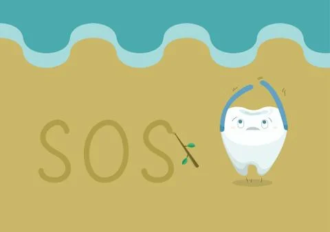 Tooth wants help Stock Illustration