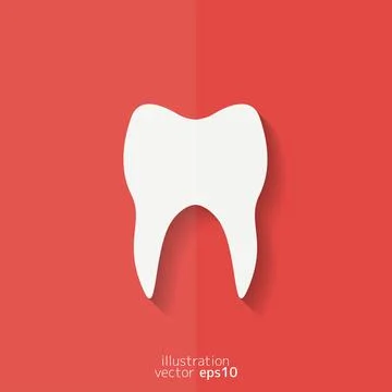 Tooth web icon. Flat design. Stock Illustration