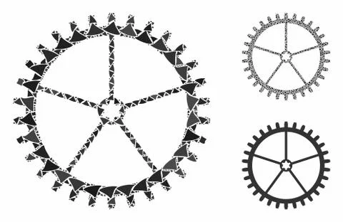 Tooth wheel Composition Icon of Bumpy Elements Illustrazione stock