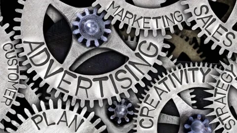 Tooth Wheels with Advertising Concept Video stock 155632033