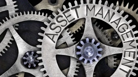 Tooth Wheels with Asset Management Concept Stock Footage 194995268