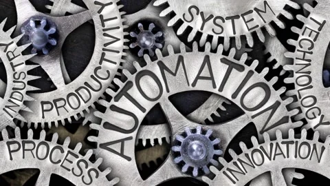 Tooth Wheels with Automation Concept Video stock 157039244