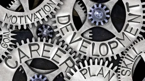 Tooth Wheels with Career Development Concept Video stock 213511025