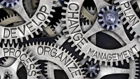 Tooth Wheels with Change Management Concept Stock Footage 151821602