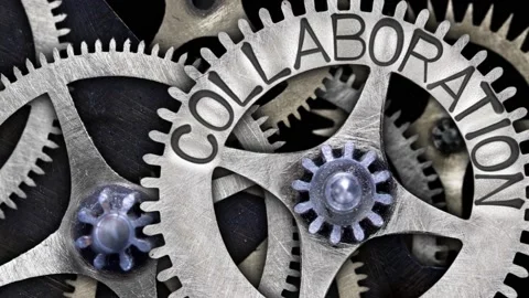 Tooth Wheels with Collaboration Concept Stock Footage 151194438