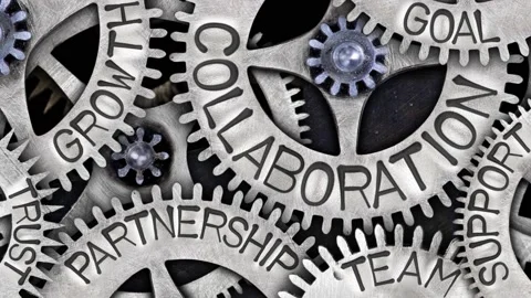 Tooth Wheels with Collaboration Concept Stock-Footage 157554313