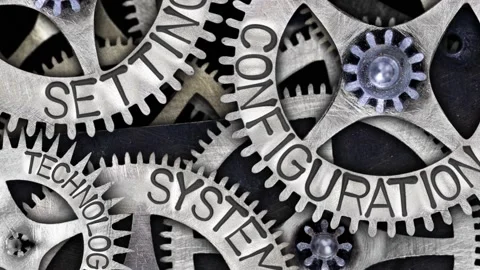Tooth Wheels with Configuration Concept Stock Footage 172055298