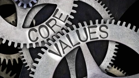 Tooth Wheels with Core Values Concept Video stock 170196045