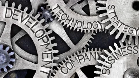 Tooth Wheels with Development Concept Video stock 197458790