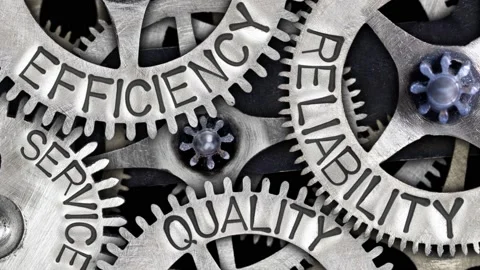 Tooth Wheels with Efficiency, Quality, Speed and Cost Concept Video stock 210728018