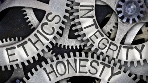Tooth Wheels with Ethics, Honesty and Integrity Concept Video stock 150882332
