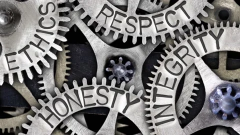 Tooth Wheels with Ethics, Respect, Honesty and Integrity Concept Stock-Footage 177898370