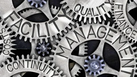 Tooth Wheels with Facility Management Concept Video stock 219997178