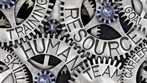 Tooth Wheels with Human Resource Concept Video stock 168570170