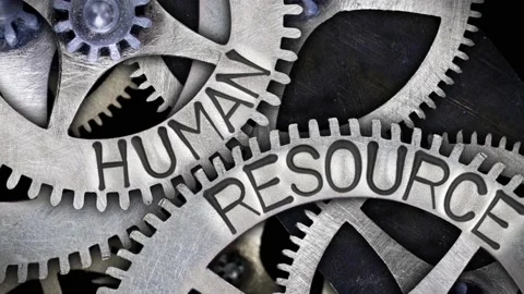 Tooth Wheels with Human Resource Concept Video stock 172390068