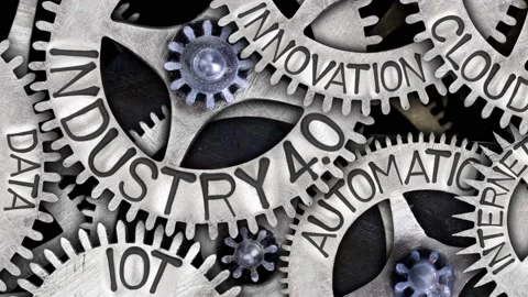 Tooth Wheels with Industry 4.0 Stock-Footage 172447398
