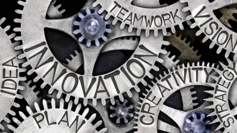 Tooth Wheels with Innovation Concept Video stock 155914911