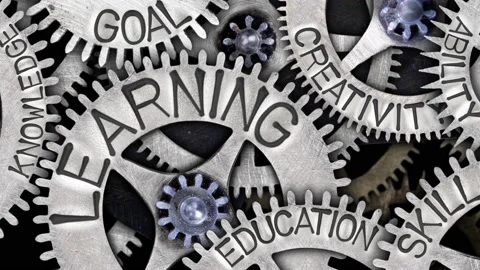 Tooth Wheels with Learning Concept Stock Footage 165320554