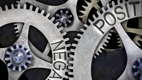 Tooth Wheels with Negative and Positive Concept Video stock 220137835