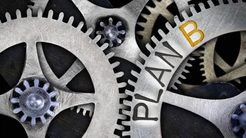 Tooth Wheels with Plan A and Plan B Concept Stock-Footage 221045141