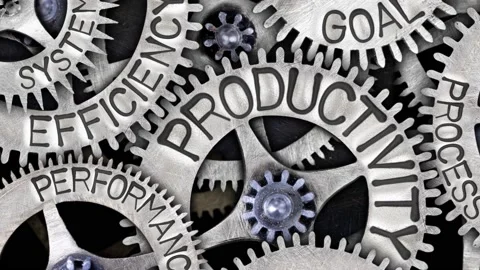 Tooth Wheels with Productivity Concept Vídeo Stock 166406097