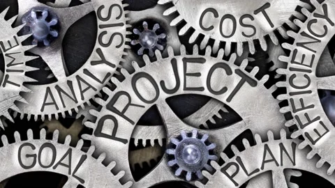 Tooth Wheels with Project Concept Stock Footage 159738155