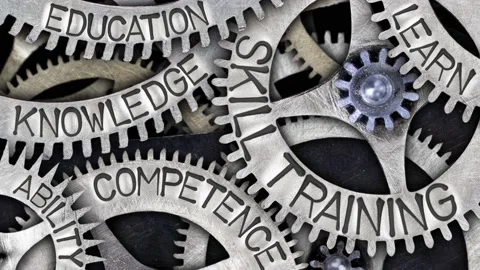 Tooth Wheels with Skill Training Concept Stock-Footage 155054192