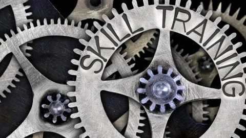 Tooth Wheels with Skill Training Concept Video stock 156322824