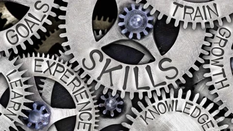 Tooth Wheels with Skills Concept Stock Footage 156698109