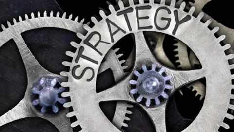 Tooth Wheels with Strategy Concept Vídeo Stock 201478803