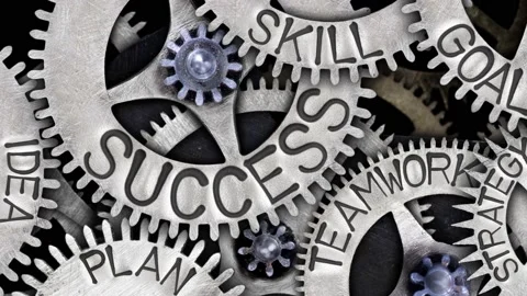 Tooth Wheels with Success Concept Stock-Footage 164979726