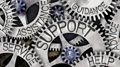 Tooth Wheels with Support Concept Stock Footage 156846364