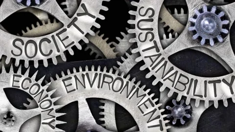 Tooth Wheels with Sustainability Concept Stock-Footage 152091485