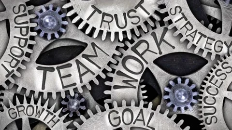 Tooth Wheels with Team Work Concept Stock-Footage 158488536