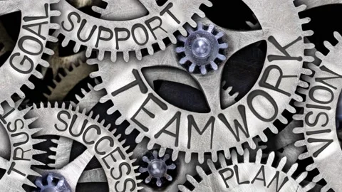 Tooth Wheels with Teamwork Concept Stock-Footage 165652082