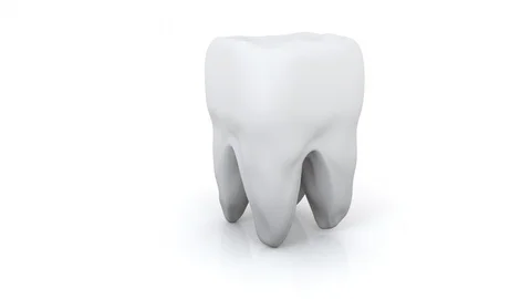 Tooth on white background. Loop. Isolated. Animation medical concept. 3d render Stock Footage 105335929