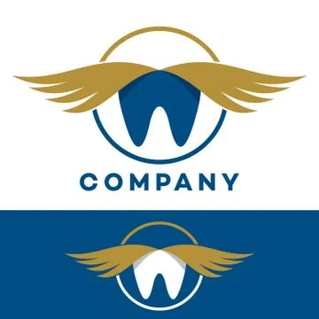 Tooth wings logo Stock Illustration