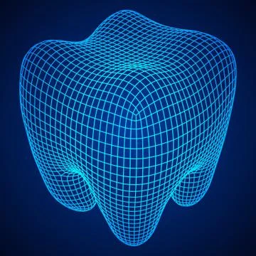 Tooth Wireframe Mesh Illustrazione stock