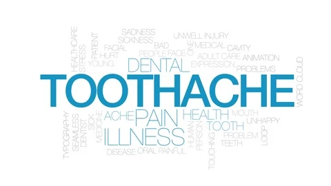 Toothache animated word cloud. Kinetic typography. Stock Footage 108549135