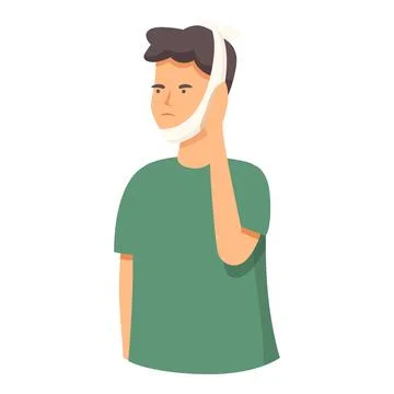 Toothache caries problem icon cartoon vector. Person bad pain Illustrazione stock