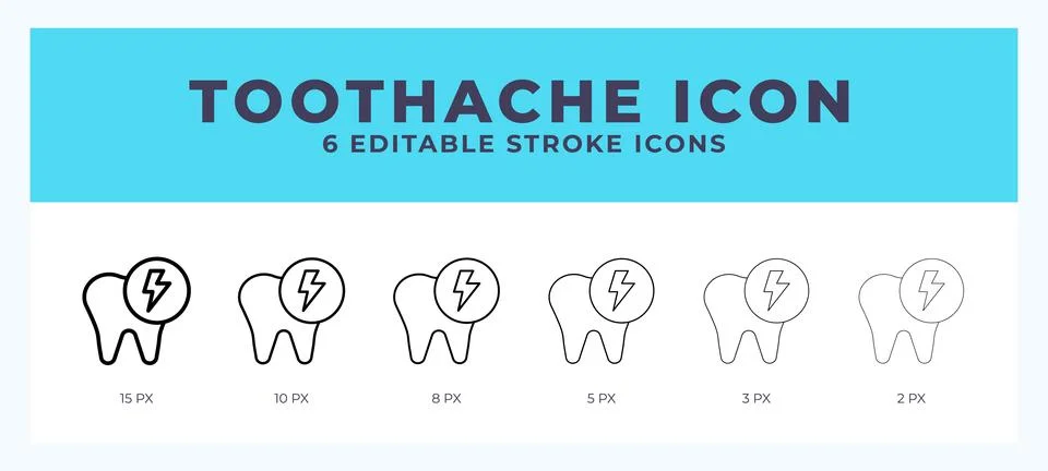 Toothache icon vector illustration. With editable stroke for web. App and mor Stock Illustration