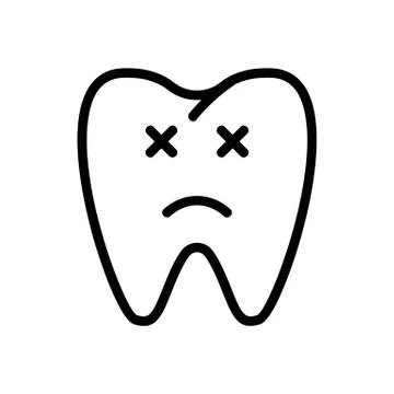 Toothache icon vector. Isolated contour symbol illustration Illustrazione stock