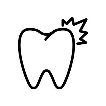 Toothache icon vector. Isolated contour symbol illustration 스톡 일러스트