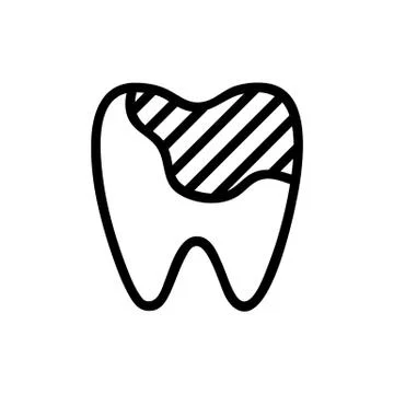Toothache icon vector. Isolated contour symbol illustration 스톡 일러스트