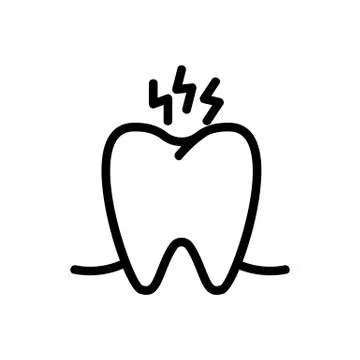 Toothache icon vector. Isolated contour symbol illustration 库存插图