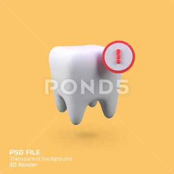 Toothache isolated 3d render icon illustration PSD Template