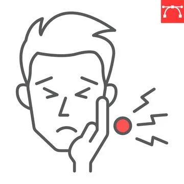 Toothache line icon イラスト素材