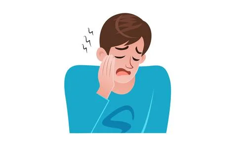 Toothache man vector illustration. Stock Illustration