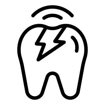 Toothache problem icon outline vector. Chipped molar Illustrazione stock