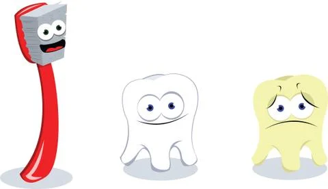 Toothbrush and teeth Stock Illustration